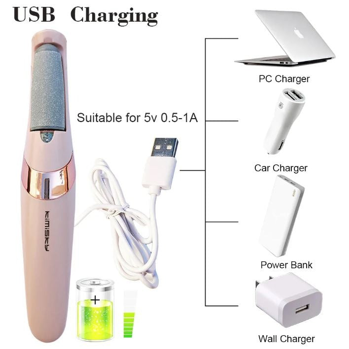 Rechargeable Electric Pedi Foot Filer Effective Callus Remover For Soft Smooth Feet.