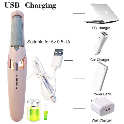 Rechargeable Electric Pedi Foot Filer Effective Callus Remover For Soft Smooth Feet.