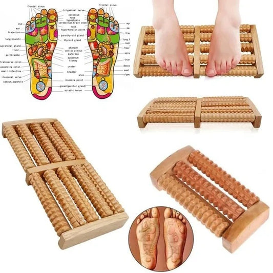 Traditional Wooden Roller Foot Massager.