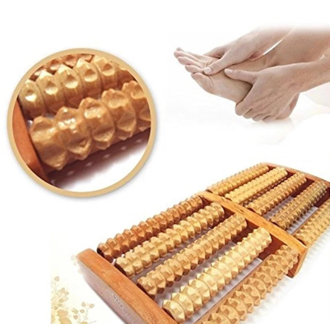 Traditional Wooden Roller Foot Massager.