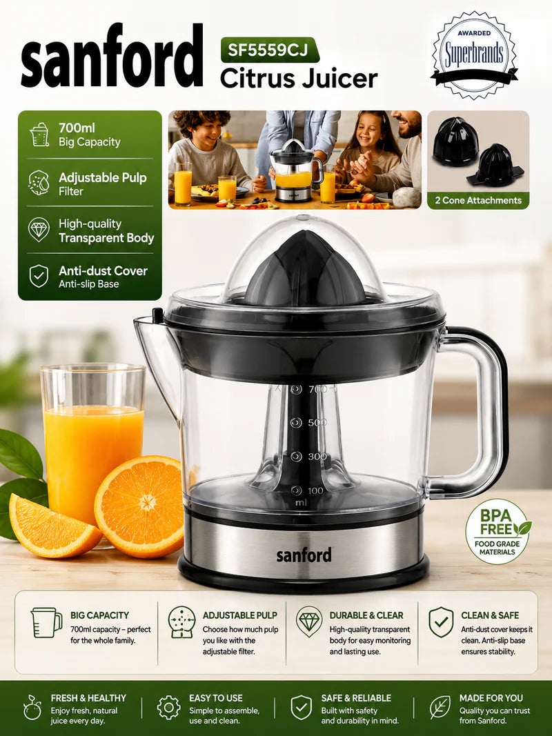 Sanford - Adjustable Pulp Citrus Juicer.