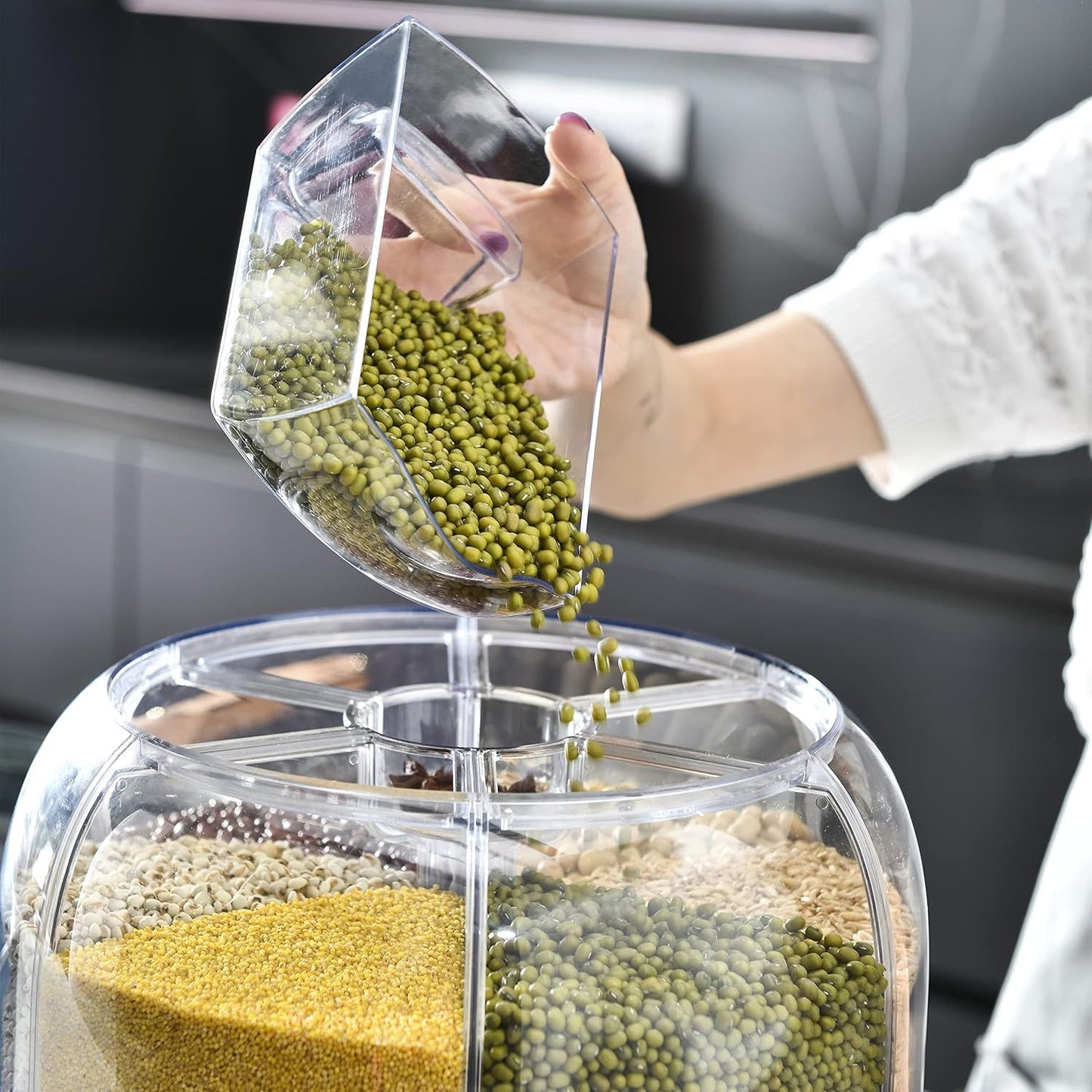 360 Degree Rotating Dry Food Dispenser.